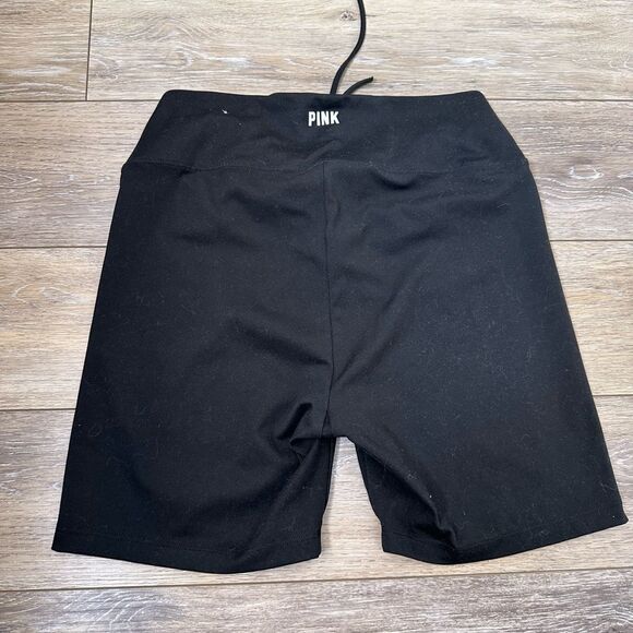 PINK Victoria’s Secret Black Athletic Biker Shorts Sz L - Picture 2 of 4